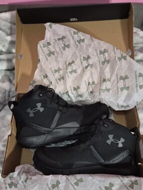 Under Armour Black Men's Micro G Valsetz Mid-Top Work Shoe Sz12